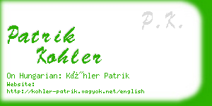 patrik kohler business card